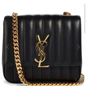 Yves Saint Laurent Black and Gold Vicky Medium Crossbody Bag 2018